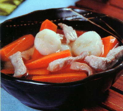胡萝卜荸荠猪肉汤的做法