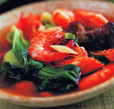 大虾油菜汤的做法