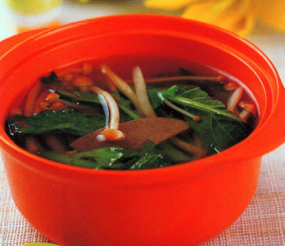金针菇油菜猪心汤的做法