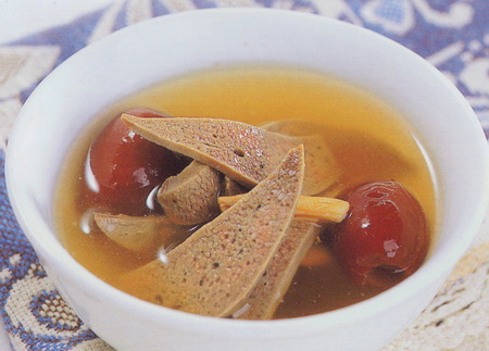 (1)参枣猪肝汤的做法步骤