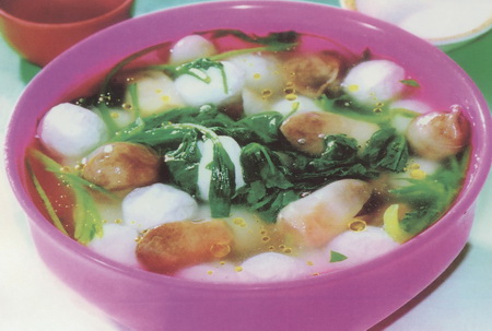 (1)草菇鱼丸汤的做法步骤