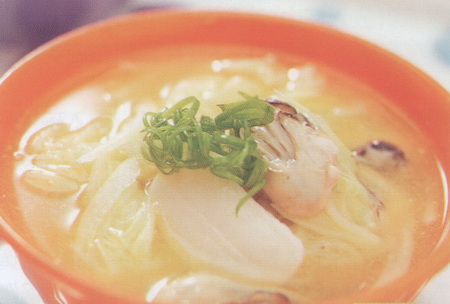 牡蛎白菜年糕汤的做法步骤
